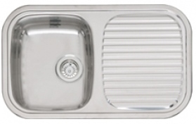 virtuves izlietne Regent 10 Lux (R), viena bļoda ar plauktu, 805x480 mm /kastē/